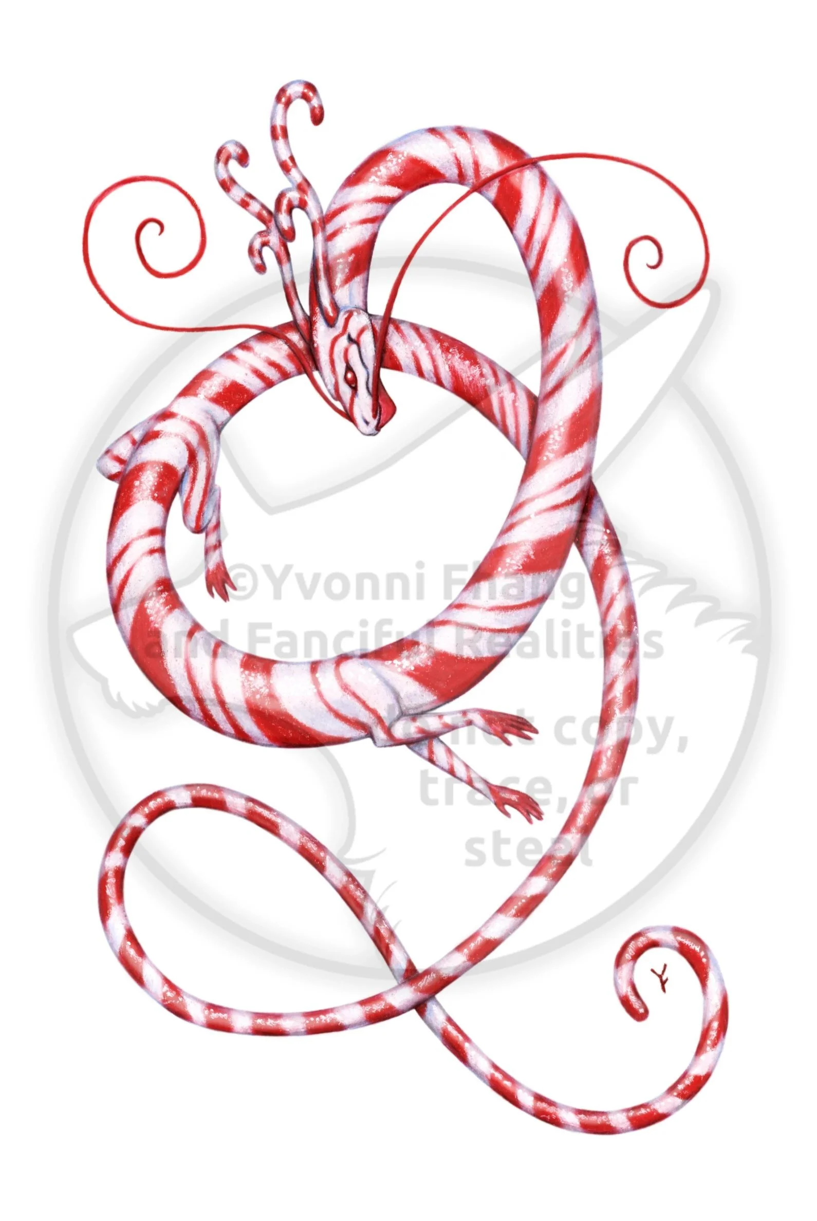 A holiday hybrid, an Eastern dragon and a Christmas candy cane.