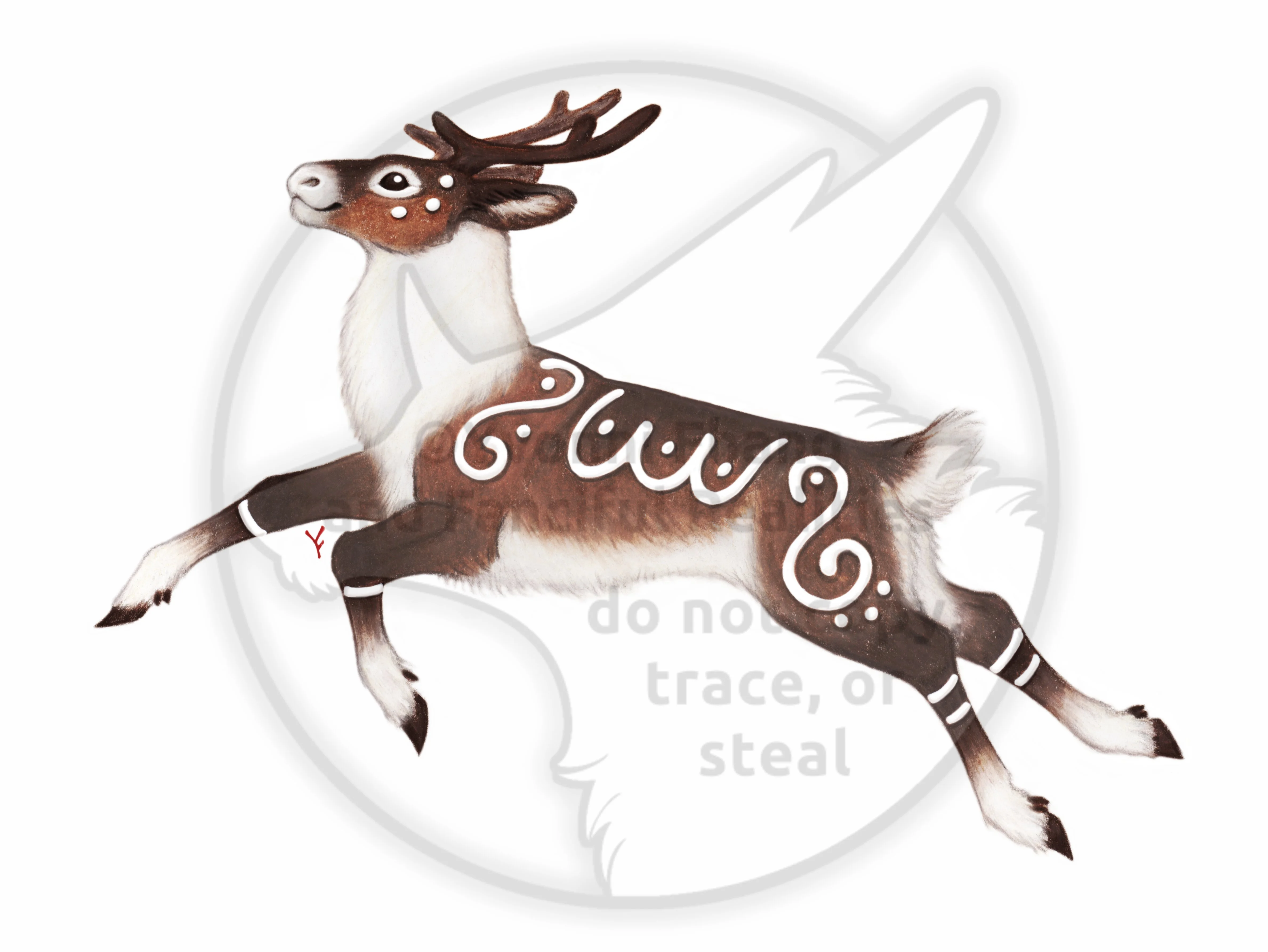 A holiday hybrid, reindeer with old-fashioned gingerbread cookie.