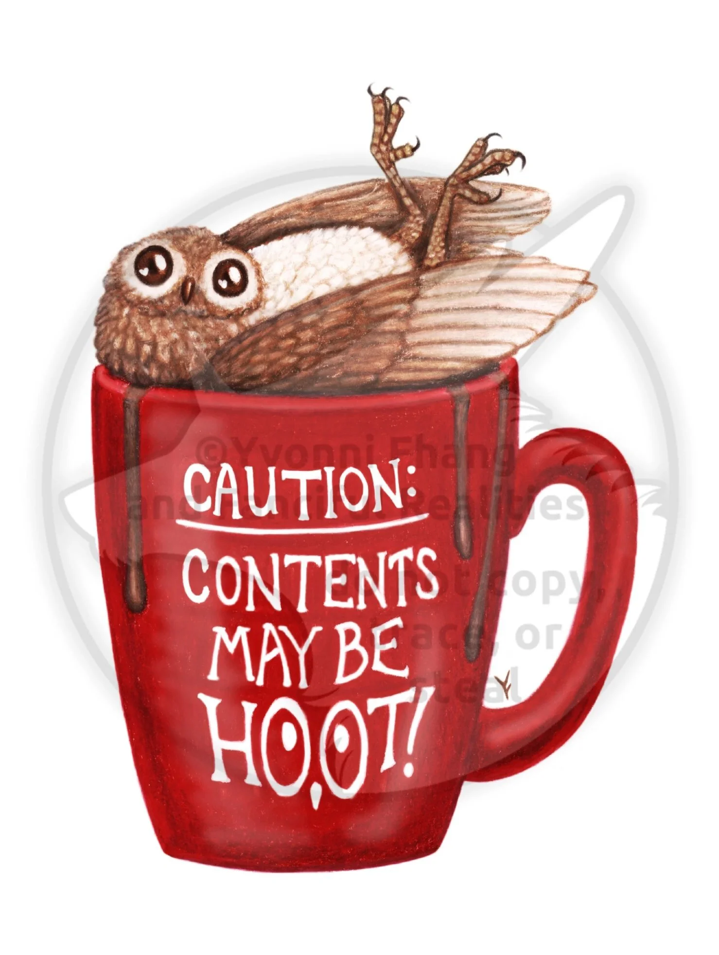 A holiday hybrid of an owl and a steamy mug of hot chocolate! 