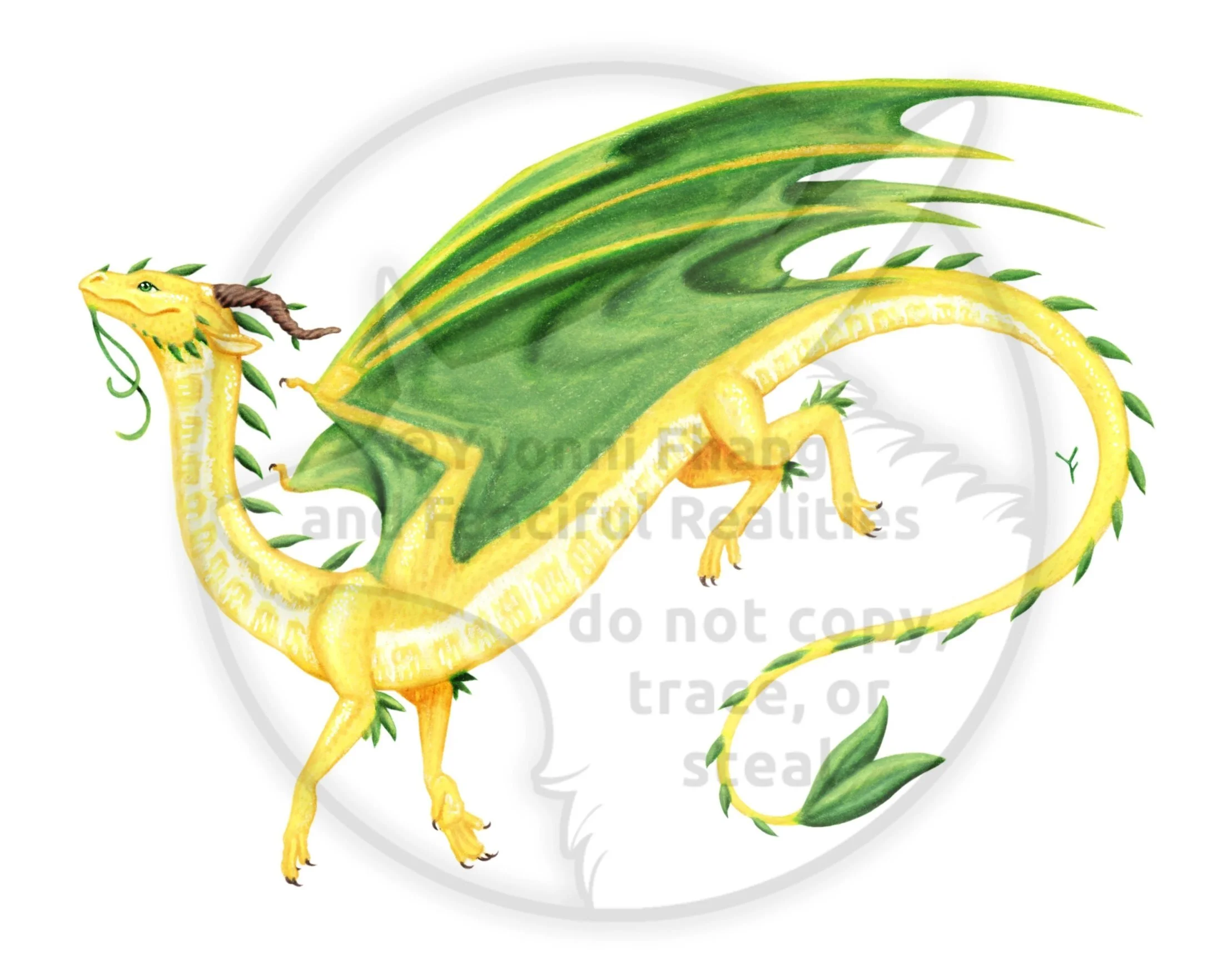 A bright lemon yellow and fruity citrus Western dragon.